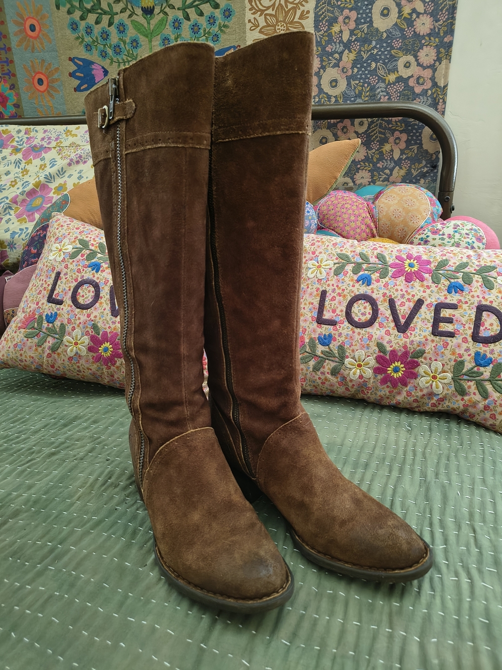 Born Brown Suede Knee-High Riding Boots